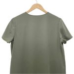 Theory  Dress Women's Size 8 Keyhole Tie Shift Drapey Crepe Dress Military Green Photo 5