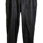 Spanx  Faux Leather Jogger Pants Womens Medium Black Pull On Elastic Vegan 28" Photo 0