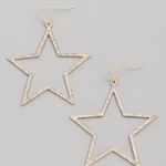 Gold Diamond Star Earrings Photo 0