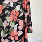 Dressbarn Tropical Floral Plus Size Top 2X Soft Stretch Knit Pullover Modest Black Photo 1