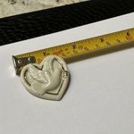 Dove Signed Lenox Porcelain Peace Inside Heart Christmas Holiday Brooch Pin Photo 4
