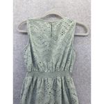 Japna  Women's Dress Mint Green Eyelet Sleeveless Size Large Surplice Ruffle Hem Photo 2