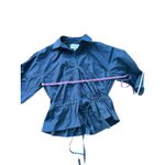 Cara Cara Allegra Top Women's Blouse Top XS Navy Blue Peplum Photo 4