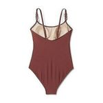 Kona Sol New Womens Brown Chain Link Medium Coverage One Piece Swimsuit - Sz M Photo 2