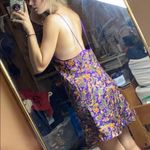 VINTAGE PURPLE PAISLEY SATIN SLIP LINGERIE DRESS Size M Photo 4