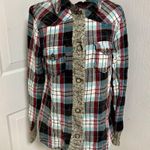 BKE  Plaid Flannel Sweater Trim Photo 0