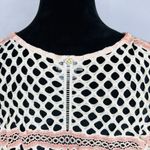 PilyQ  Ivory Coral Natalie Fishnet Cover-Up Dress Size XS/S Rope Sash Belt Photo 12