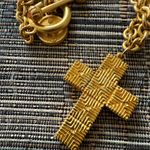 Mish Tworkowski N.Y.‎ Vintage Necklace MISH NY Cross Pendant Long RARE! Gold Photo 5