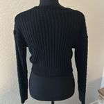 Romwe - Black cable knit cropped sweater w/ bows Photo 2