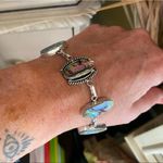 Abalone Sterling Silver Toggle Bracelet Boho Jewelry Blue Photo 3