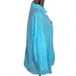 Ethyl Clothing Turquoise blue lagenlook linen blend chunky button shirt size M Size M Photo 2