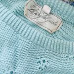 Vintage Blue Crew Neck Sweater with Intricate Knit Photo 2