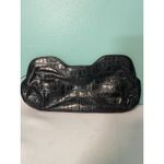 VTG Maxx New York Clutch Purse Leather Metal Buckle Closure Front Zip Black Photo 5