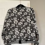 Cynthia Rowley  Floral Gold Button Down Cardigan Sweater Photo 6