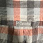 Columbia  Plaid Button Down Shirt Orange Grey Women’s Small Outdoors Hiking Fall‎ Photo 6