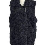 INC Small Faux Fur Vest Full-Zip Sleeveless Lined Pockets Collared Black New Photo 0