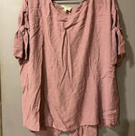 Blu Pepper Perch By Purple/Mauve Scoop Neck Tie Sleeves Button Down Back 3X Photo 0