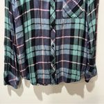 Rails  Hunter Multicolor Lurex Button-Front Shirt Metallic Thread Womens Large Photo 4