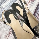 Franco Sarto Vintage 90’s Black Leather Square Toe Slingback Heels Photo 3