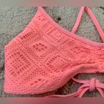 Aerie  coral crochet bikini top size medium Photo 1