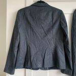 Talbots 2-Piece Pant Suit Two Button Blazer navy Blue Stretch Wool Size 6 New Photo 6