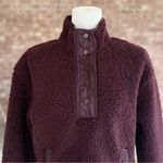 Athleta  Cozy Snap Jacket Sherpa Pullover Plum Purple  XS Teddy Quilted Photo 4