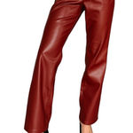 Judy Blue  High Rise Tummy Control Faux Leather Pants‎ Red Women Size 9/29 NWT Photo 0