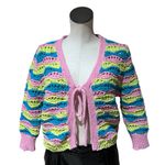 ZARA NWT STRIPED KNIT CARDIGAN CROCHET BLOGGERS FAV MULTICOLOR Photo 12