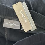 Chico's  Travellers Lace Hem Black Pants Slinky Knit Women’s 1 NEW Photo 2