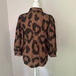 Pistola  brown & black animal print button down top size XS Photo 4