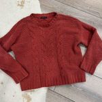 American Eagle  orange cable knit chenille sweater Photo 0