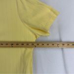 Basic Editions Short Sleeve Flower Embroidered Button Shirt Womens Medium Yellow Photo 4