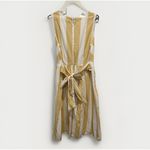 Christopher & Banks  Yellow‎ White Striped Tie Back Midi Dress Size 16 Summer Photo 3
