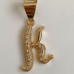 Gold Plated “K” Initial Pendant Photo 0