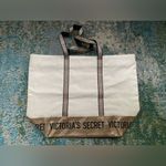 Victoria's Secret Victoria’s Secret large zip top logo glitter gym travel tote bag Photo 4
