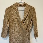 J. McLaughlin Panama Catalina Cloth Faux Wrap Dress Animal Print Midi Modest Photo 1