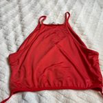 Lovers + Friends ‎ Small Red Tank Top Wrap Tie Waist Soft High Neck Photo 2
