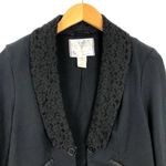 Free People  Black Tuxedo Lace Lapel Cropped Boho Blazer Size Small Photo 13