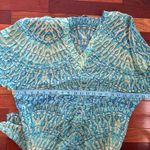 Rory Beca Artsy Watercolor Coverup Dress Semi Sheer Mini Green Resortwear Photo 8