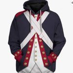 Historical Hoodie Revolutionary War Uniform Costume Cosplay Halloween History Blue Size undefined Photo 9