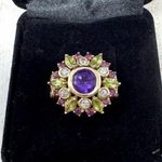 Solid 14K yellow gold gemstone ring, made in India, size ~7 Multiple Photo 4