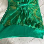 Bebe Y2K  Lace Halter Top Green Silk 90s Slinky Rave Mermaid Vintage Party XXS Photo 3