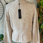 Donna Karan Heathered Crop Cardigan Camel Ivory Photo 4