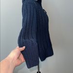 Aerie  Navy Blue Quarter Zip Cable Knit Oversize Pullover Sweater Women's XS Photo 5