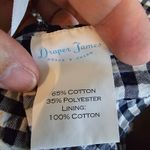 Draper James  Women’s Gingham Puff Sleeve Peplum Top Blue White Blouse Size L Photo 5