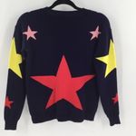 Super cute blue star double knit crew neck Sweater Photo 5
