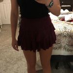 Mustard Seed Ruffle Maroon Skirt Photo 0