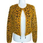 Kamana Convertible Cheetah Cardigan Sweater S Long Sleeve Fuzzy Cozy Pockets Photo 7