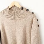 Anthropologie  | Tan Oatmeal Mock Neck Margarita Tunic Sweater Long | Size XL Photo 2