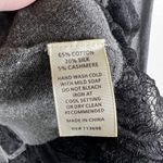 margaret o'leary Sz M grey cashmere & silk blend 3/4 sleeve Henley sweater Lace Photo 4